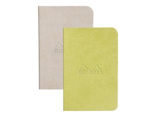 RHODIA Rhodiarama - 2 Carnets souples 7 x 10,5 cm - 64 pages - ligné - beige et anis