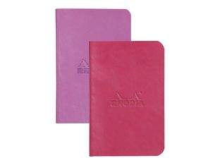 RHODIA Rhodiarama - 2 Carnets souples 7 x 10,5 cm - 64 pages - ligné - lilas et framboise