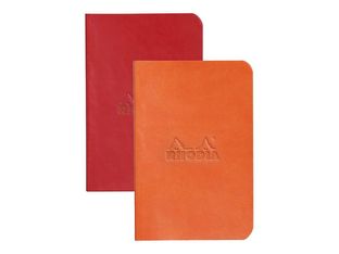 RHODIA Rhodiarama - 2 Carnets souples 7 x 10,5 cm - 64 pages - ligné - coquelicot et tangerine