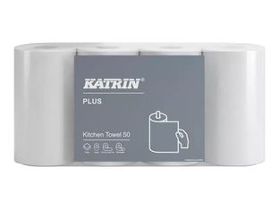 Katrin Plus essuie-tout - 50 feuilles - rouleau - 11.5 m - blanc (pack de 4)