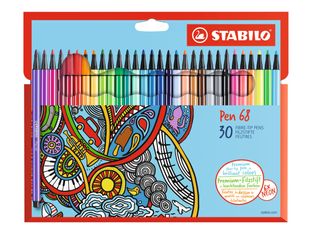 STABILO Pen 68 - 30 Feutres d'écriture - couleurs assorties