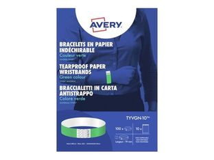 Avery - 100 Étiquettes pour bracelet - 19 x 256 mm - vert fluo