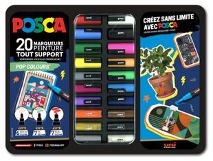 Posca - Pack de 20 marqueurs - pointes et couleurs pop assorties