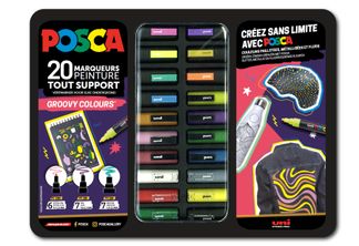 Posca - Pack de 20 marqueurs – pointes et couleurs groovy assorties