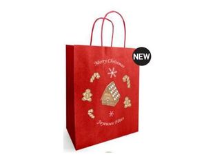 Créastyl Kraft Fantaisie - 50 Sacs cadeau kraft - poignées torsadées - 18 cm x 8 cm x 22 cm - hansel brun