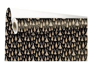 Logistipack Woody - Papier cadeau Kraft - 70 cm x 25 m - sapins or