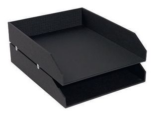 Exacompta OfficeByMe - Lot de 2 corbeilles à courrier - pour A4+ - noir