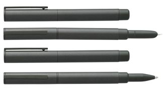 Parure Plume + roller HECHTER PARIS "Silhouette Métallique" coloris gris foncé métallisé