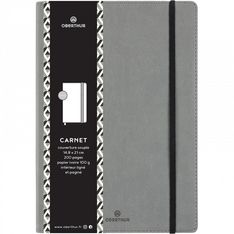 Oberthur - Carnet de notes A6 - ligné - 160 pages - gris
