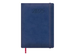 Dohe Manaos - Agenda - 2025 - página de día - 170 x 240 mm - 336 páginas - papel crema - tapa azul - cartón recubierto de piel