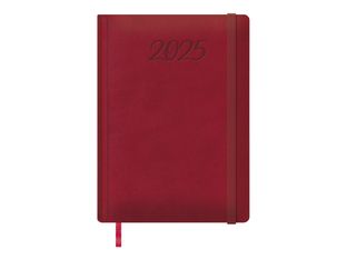 Dohe Manaos - Diario - 2025 - página de día - 170 x 240 mm - 336 páginas - papel crema - cubierta burdeos - cartón recubierto de piel