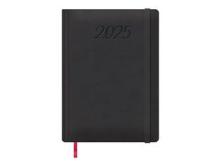 Dohe Manaos - Diario - 2025 - página de día - 170 x 240 mm - 160 páginas - papel crema - tapa negra - cuero sintético, cartón