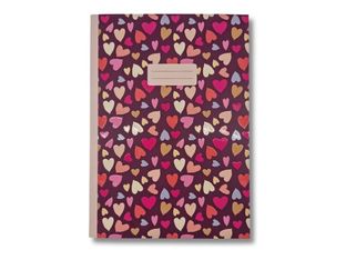 Blue Art Grenadine Heart - Carnet de notes 14,8 x 21 cm - 96 pages - jolis cœurs