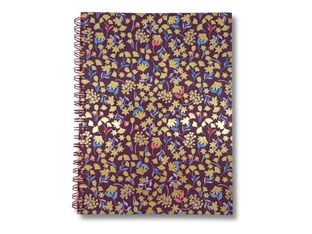 Blue Art Grenadine Heart - Carnet de notes à spirale ligné - 15 x 21 cm - 120 pages - jardin fleuri