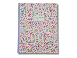 Blue Art Grenadine Heart - Carnet de notes uni - 19 x 25 cm - 160 pages - jardin fleuri