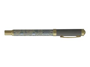 Enzo Varini Palazzo Maiolica - Stylo plume - fond beige motif argenté