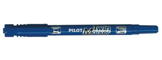 Pilot TWIN MARKER - Marqueur permanent - double pointe fine et extra fine - bleu