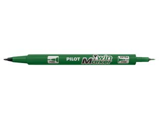 Pilot TWIN MARKER - Marqueur permanent - double pointe fine / extra fine - vert