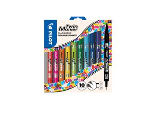 Twin Marker - Lot de 10 Marqueurs - Pointe Extra Fine / Fine