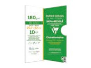 Clairefontaine - Pochette papier à dessin recyclé - 10 feuilles - A3 - 180 gr