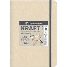 Clairefontaine Kraft - Carnet de dessin - A5 - 20 feuilles - 115 gr