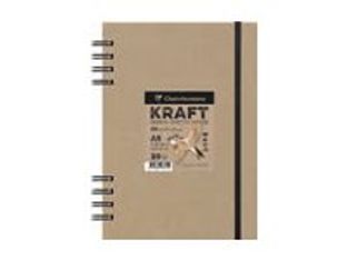 Clairefontaine Kraft - Carnet de dessin à spirale - A5 - 80 feuilles - 115 gr