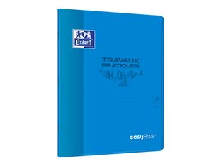 Oxford EasyBook - Cahier polypro de travaux pratiques (TP) - 24 x 32 cm - 80 pages - grands carreaux (Seyes)/uni - disponible dans différentes couleurs