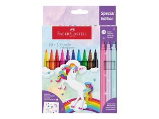 Faber-Castell Special Edition Licorne - 13 Crayons-feutres - couleurs assorties - encre à l'eau