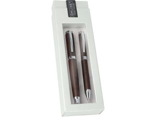 Online Nature Style - Parure de stylo plume et stylo à bille - bois noir
