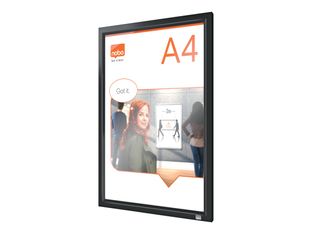 Nobo Impression Pro - Présentoir - montable sur mur - pour A4 - blanc, transparent - cadre gris