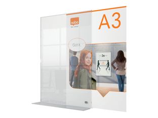 Nobo Premium Plus - Présentoir - dessus de table - pour A3 - double face - clair