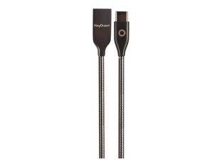 KeyOuest - Câble USB-C vers USB-C - 1.2 m - gris chromé