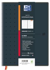 Agenda Oxford International - 16 mois - 1 semaine sur 2 pages - 16x24 cm - Colori Noir - Hamelin
