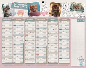 Calendrier Mini - 21 x 26,5 cm - Bouchut