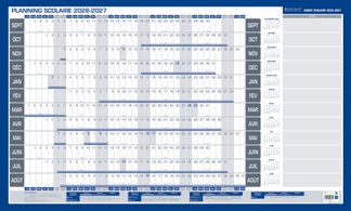 Planning effaçable + feutre - 60 x 99 cm - Bouchut