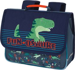 Cartable maternelle Dino - 35 cm - 1 compartiment - bleu et gris - Oberthur