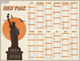 Calendrier Ados - 12 mois sur une face et verbes irréguliers au verso - 32 x 42 cm - Bouchut