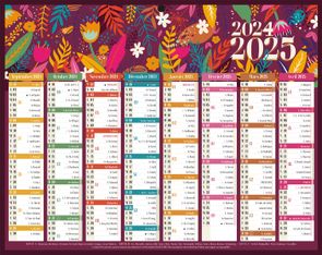 Calendrier Floral - 8 mois par face - 21 x 26,5 cm  - Bouchut