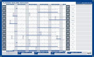 Planning annuel + feutre - effaçable - 60 x 99 cm - Bouchut