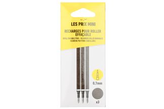 Les Prix Mini - Pack de 3 recharges pour stylo gel effaçable - noir