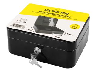 Les Prix Mini - Caisse à monnaie - 8 compartiments - 20 x 16 x 9 cm - noir