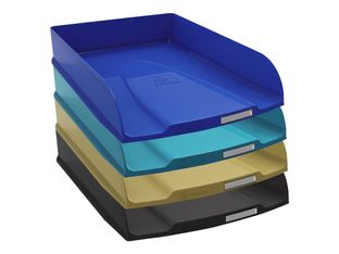 Exacompta Neo Deco - Lot de 4 corbeilles à courrier - couleurs assorties