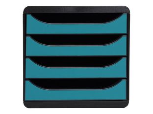 Exacompta Skandi - Module de classement 4 tiroirs - bleu Pacifique