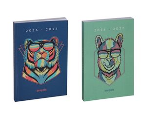 Agenda Cool zoo - 1 jour par page - 11,5 x 16,9 cm - 2 couleurs disponible - Brepols