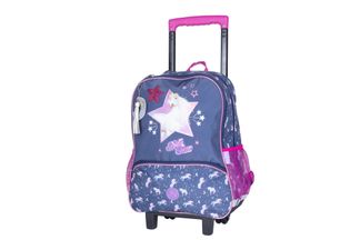 Sac à dos à roulettes Bella Sara Cosmic - 2 compartiments - gris - Kid'Abord