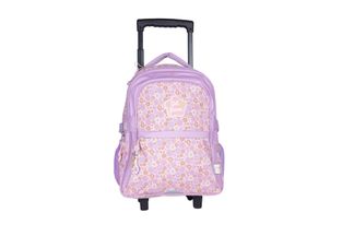 Sac à dos à roulettes KIP Prairie Fleurs - 2 compartiments - rose parme - Kid'Abord