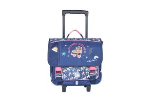 Cartable à roulettes KIP Roller - 2 compartiments - bleu marine - Kid'Abord
