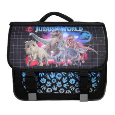 Cartable avec rabat réversible Jurassic World - 2 compartiments - noir - Bagtrotter