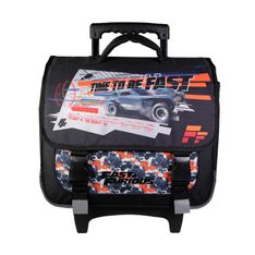 Cartable à roulettes Fast and Furious - 2 compartiments - noir - Bagtrotter