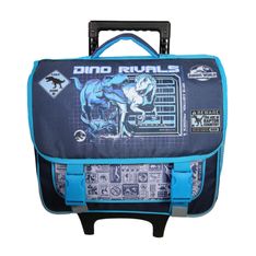 Cartable à roulettes Jurassic World - 2 compartiments - bleu - Bagtrotter